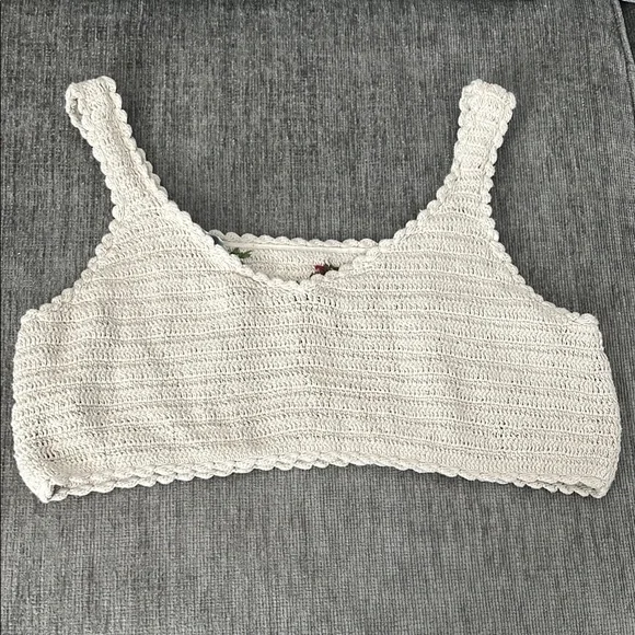 ZARA Floral Crochet Crop Top - Picture 6 of 10